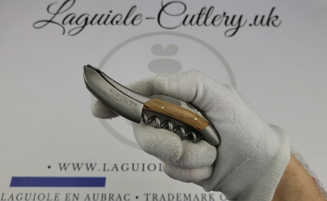 video laguiole corkscrew oak wood