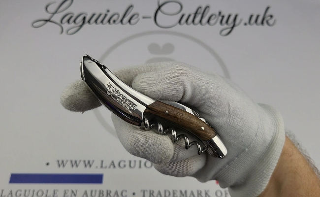 video laguiole corkscrew walnut wood