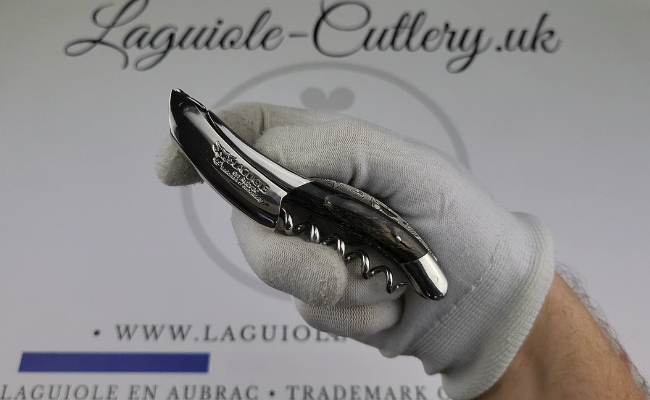 video laguiole sommelier corkscrew damascus blade buffalo horn