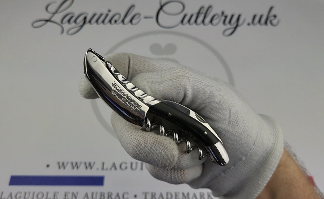 video Laguiole Sommelier Corkscrew with Twisted Bolster ebony wood