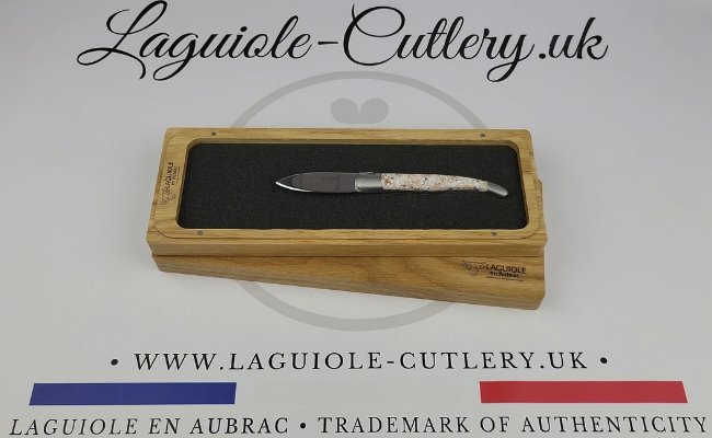 Laguiole oyster knife with a scallop shell handle