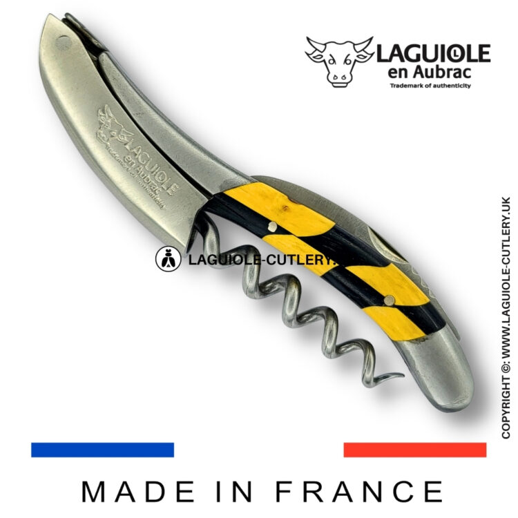 laguiole sommelier corkscrew ebony/boxwood inlay