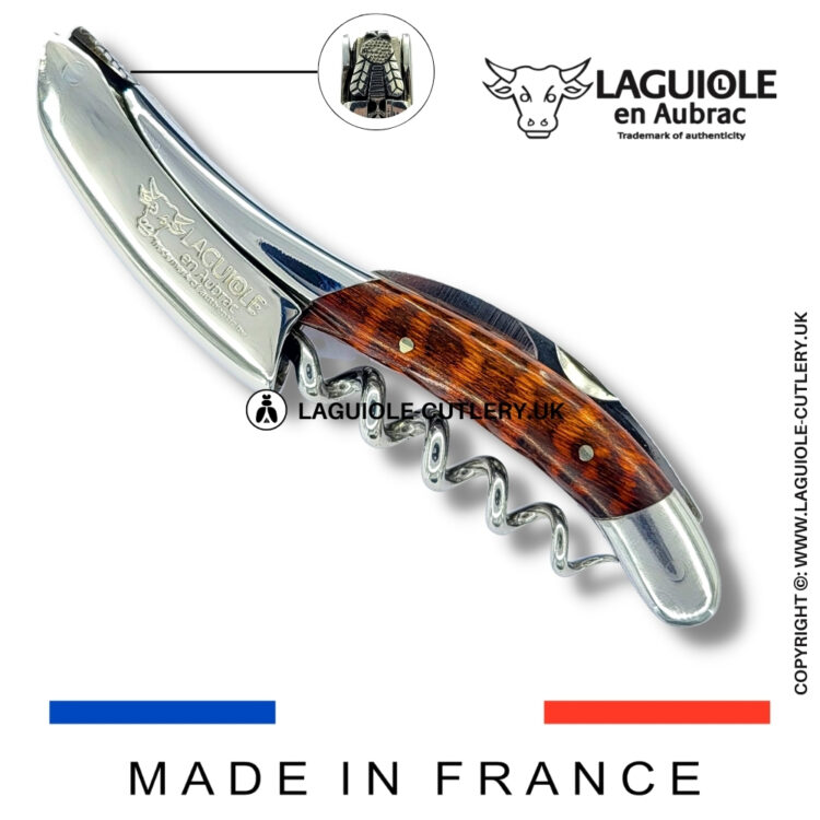 laguiole sommelier corkscrew crafted bee edition snakewood