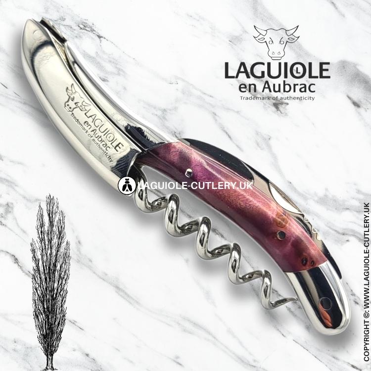 laguiole sommelier corkscrew blue poplar burl