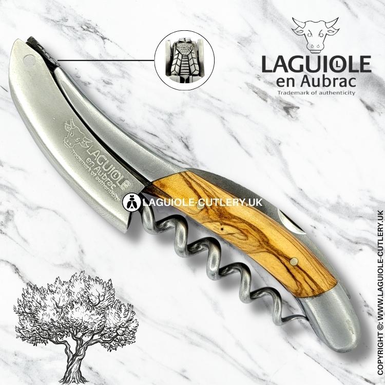 laguiole waiter's corkscrew crafted bee edition olive wood
