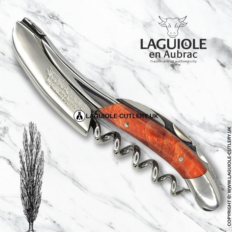 laguiole sommelier corkscrew blue poplar burl