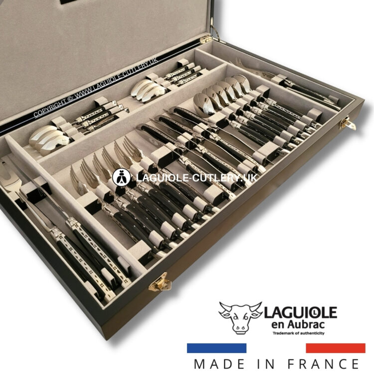 laguiole cutlery set 28 piece buffalo horn