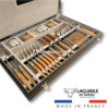 laguiole cutlery set 28 piece juniper wood