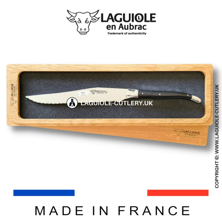 classic laguiole bread knife ebony wood