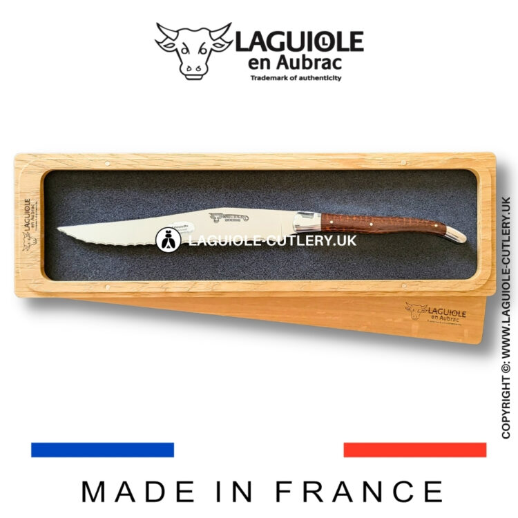 classic laguiole bread knife snakewood
