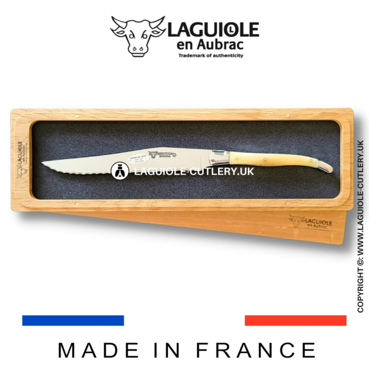 classic laguiole bread knife zebu horn tip