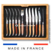 laguiole 12 piece knife & fork set 6 mixed french wood