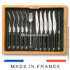 laguiole 12 piece knife & fork set ebony wood