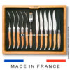 laguiole 12 piece knife & fork set olive wood