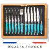 laguiole 12 piece knife & fork set mineral stone