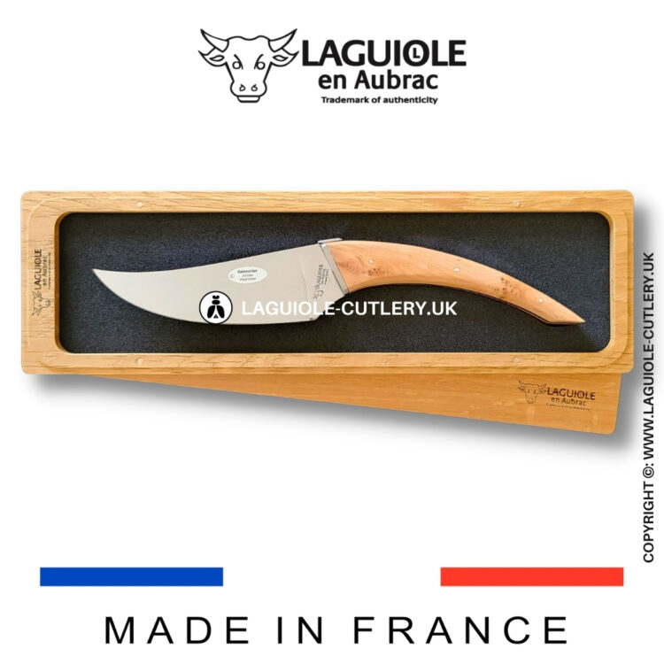 the buron: laguiole cheese knife juniper wood