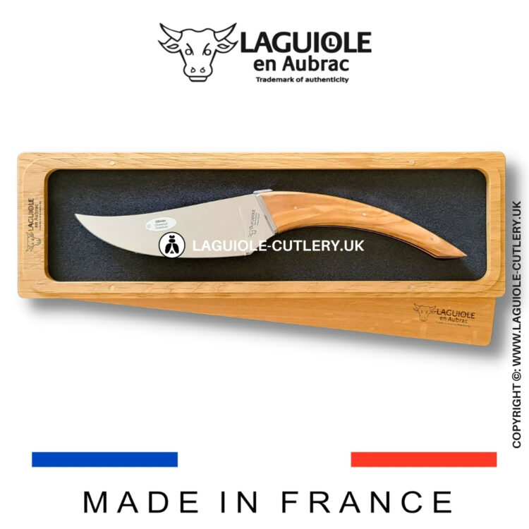 the buron: laguiole cheese knife olive wood