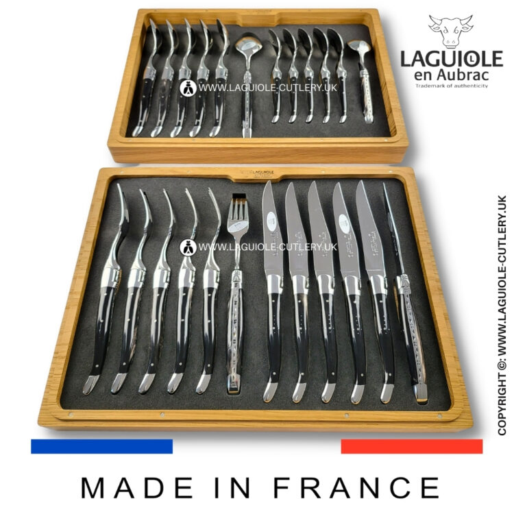 laguiole cutlery set 24 piece buffalo horn