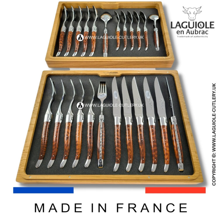 laguiole cutlery set 24 piece snakewood