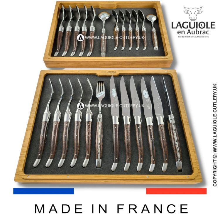 laguiole cutlery set 24 piece wenge wood