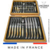 laguiole cutlery set 24 piece zebu horn tip