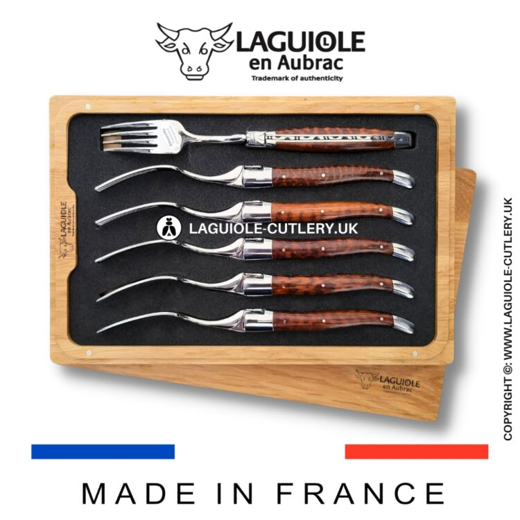 set of 6 laguiole forks snakewood