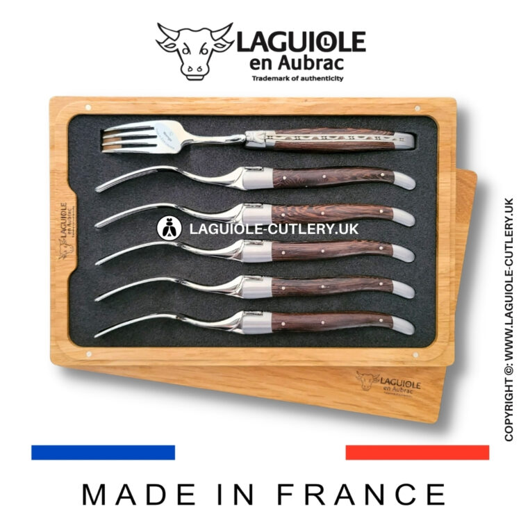 set of 6 laguiole forks wenge wood