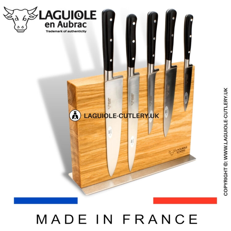 laguiole kitchen classics: 5 knives plus magnetic block set