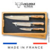 laguiole kitchen knives set of 3 juniper wood