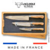laguiole kitchen knives set of 3 olivewood