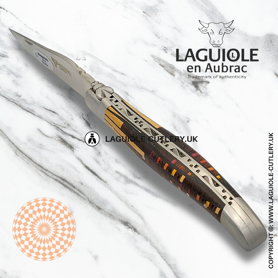 laguiole en aubrac pocket knife etincelle marquetry