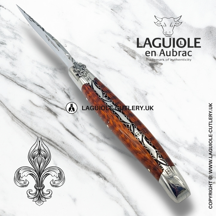 laguiole pocket knife fleur de lis bee snakewood
