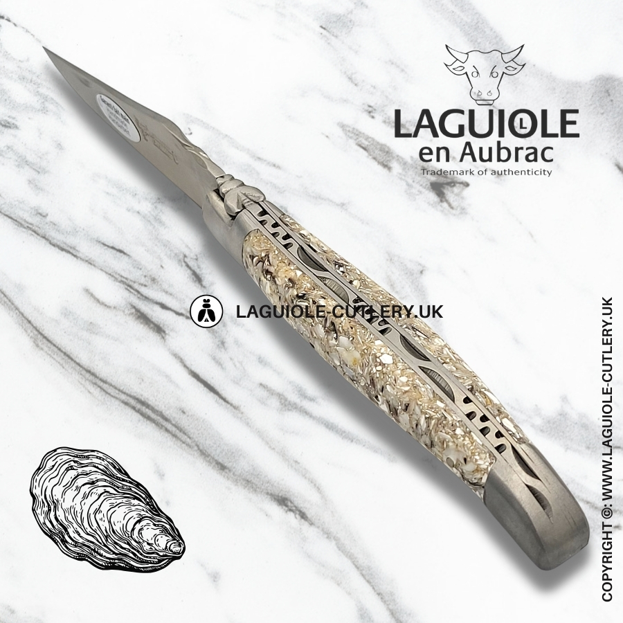 laguiole en aubrac pocket knife oyster shells