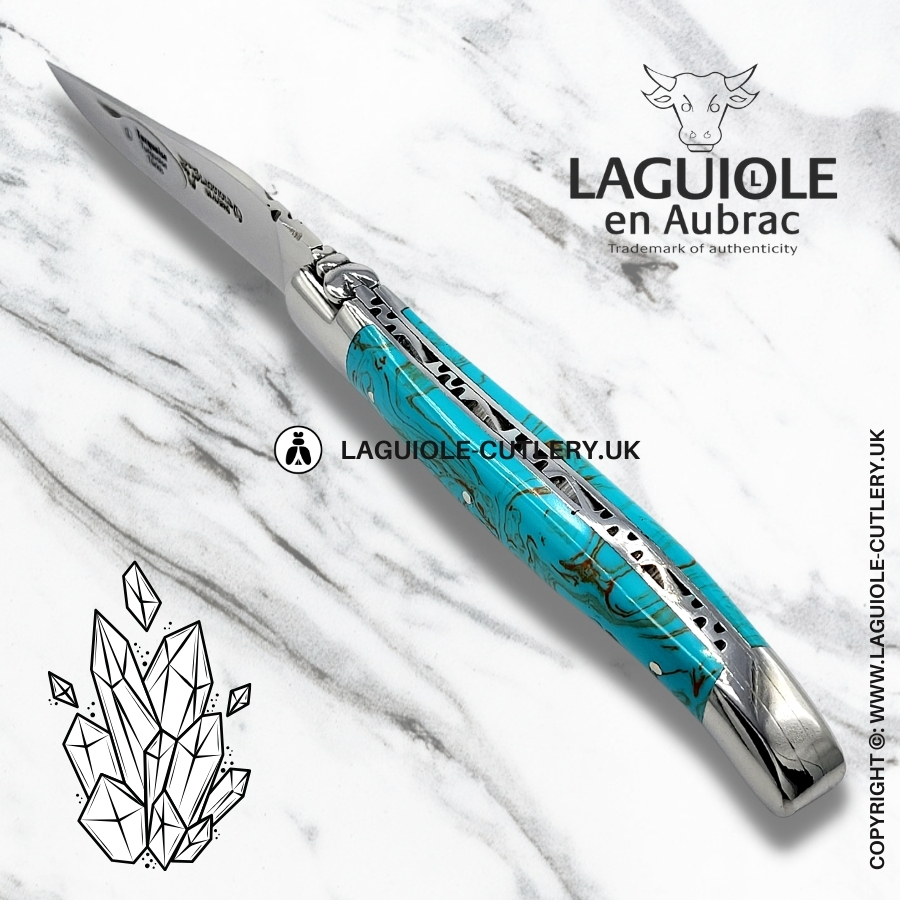 laguiole en aubrac pocket knife turquoise stone