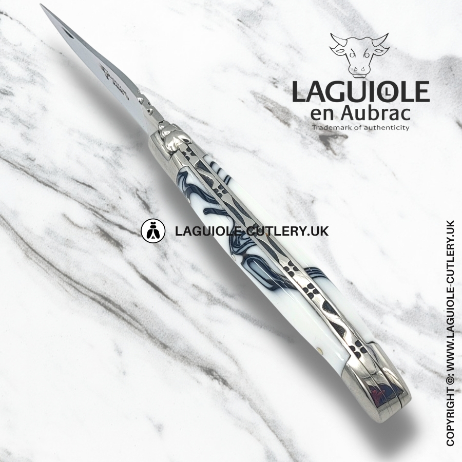 laguiole en aubrac pocket knife white acrylic