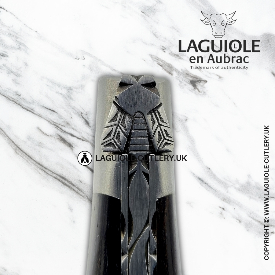 laguiole en aubrac pocket knife with prestige bee ebony wood
