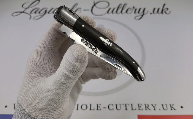 laguiole pocket knife fleur de lis inlay ebony wood video