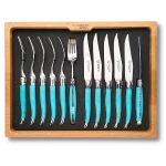 12 piece laguiole cutlery set for 6 turquoise stone handle
