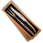 2 piece laguiole carving set horn tip