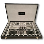 28 piece laguiole cutlery set for 6 ebony wood