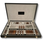 28 piece laguiole cutlery set for 6 snakewood handle