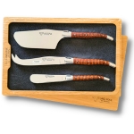 3 piece laguiole cheese set snakewood