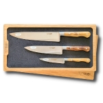 3 piece laguiole kitchen knives set pistachio