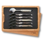 6 piece laguiole dessert spoons 6 mixed horns