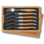 6 piece laguiole table forks olive wood handle