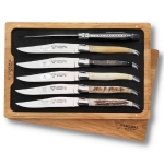 6 piece laguiole table knives 6 mixed horns