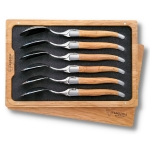 6 piece laguiole table spoons olive wood