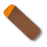 bicolour leather case brown orange