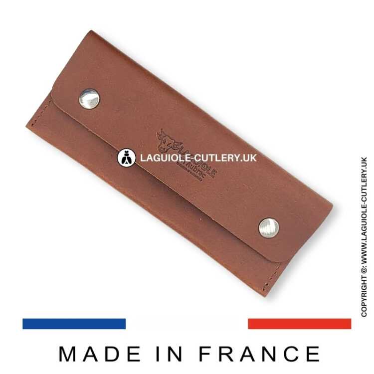 horizontal brown leather sheath for sommeliers