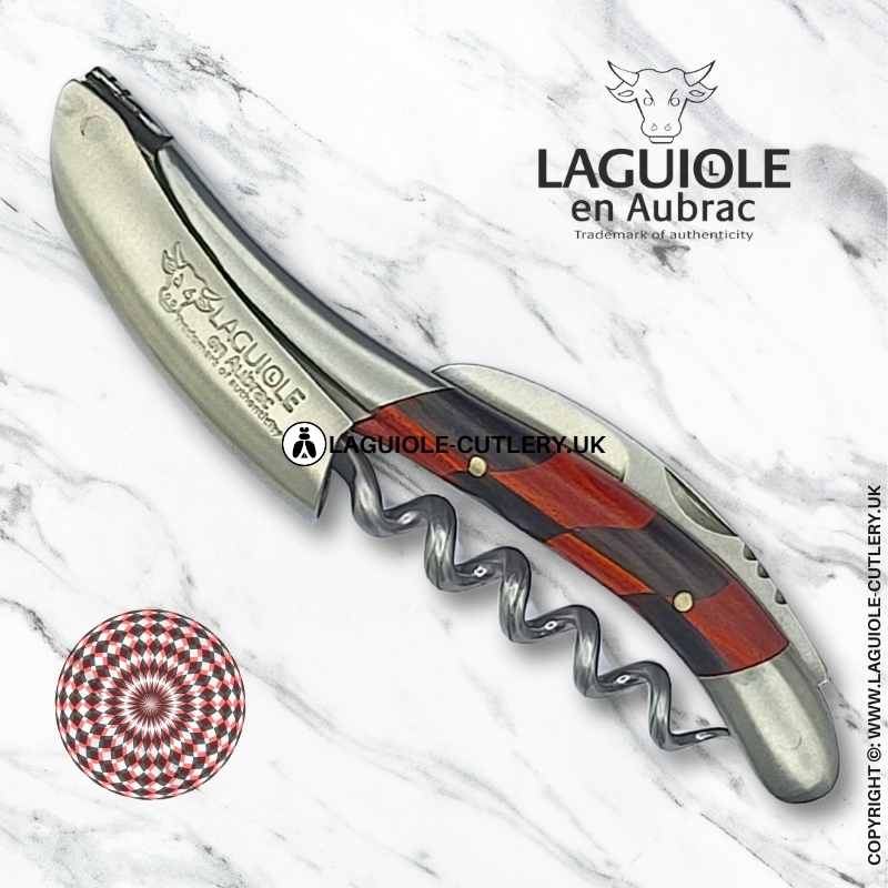 laguiole en aubrac sommelier corkscrew red heart ebony wood inlay